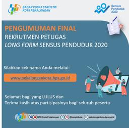 Pengumuman Final Rekrutmen Petugas SPLF2020 Tahun 2022