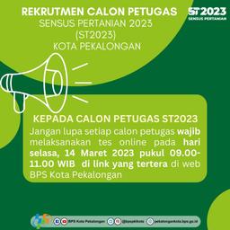 Tes Onlie Rekrutmen Calon Petugas Sensus Pertanian 2023