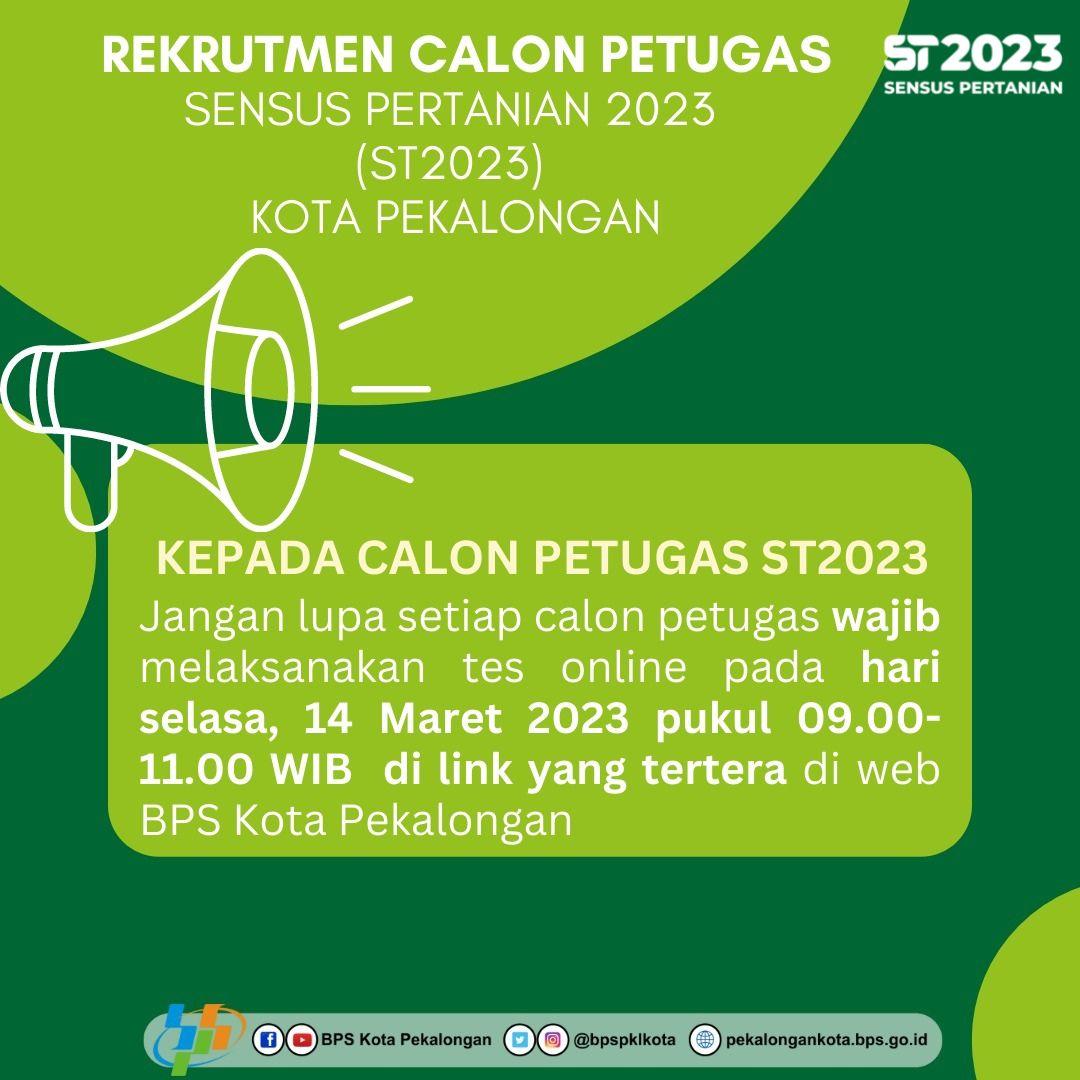 Tes Onlie Rekrutmen Calon Petugas Sensus Pertanian 2023