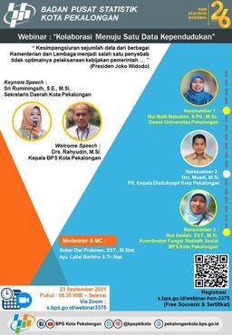 Webinar "Kolaborasi Menuju Satu Data Kependudukan"